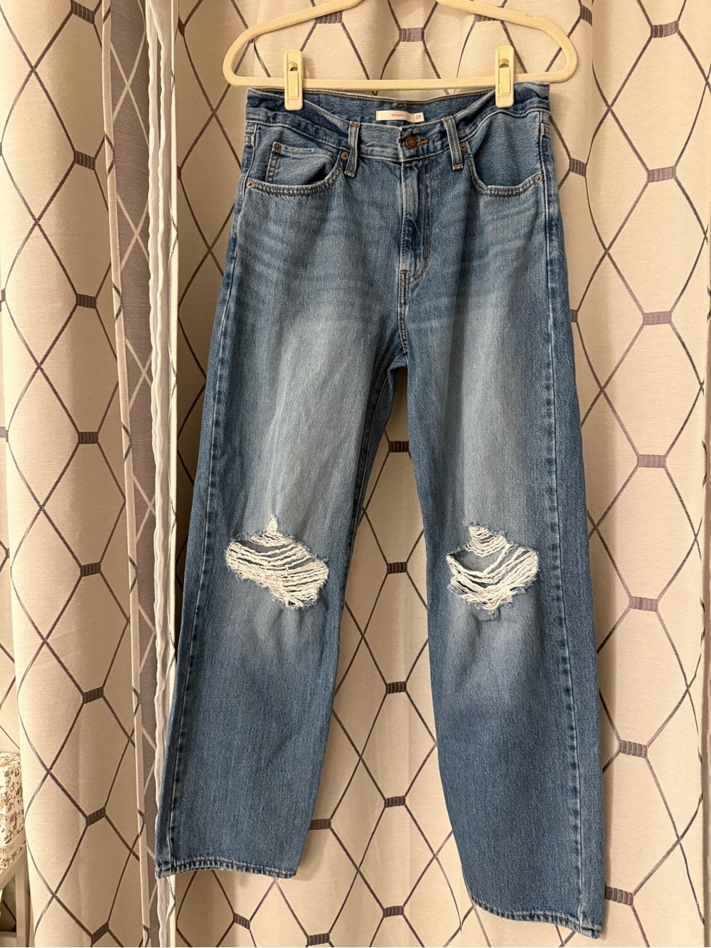 Levi's ‘94 Baggy Light Blue Distressed Boyfriend Jeans